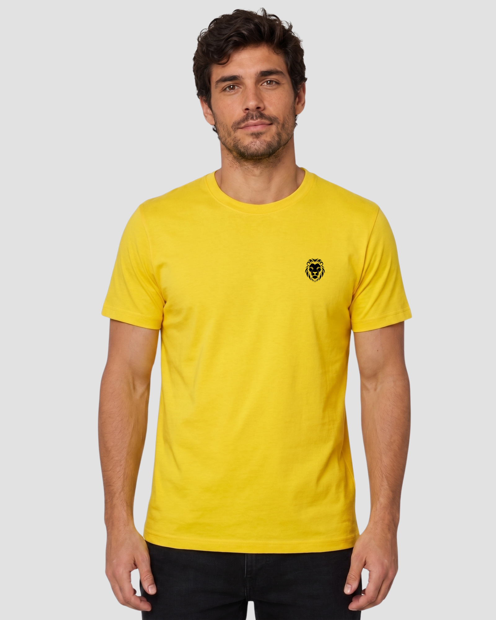 Camiseta Masculina Básica 100% Algodão Amarelo Canário