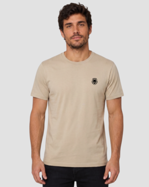 Camiseta Masculina Básica 100% Algodão Areia