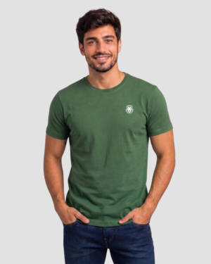 Camiseta Masculina Algodão Egípcio Verde Musgo