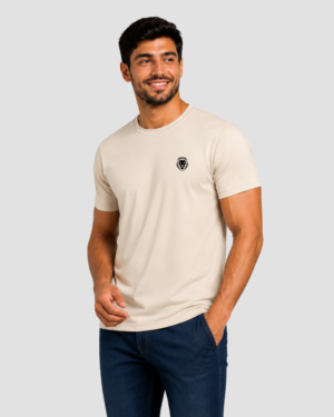 Camiseta Masculina Algodão Egípcio Areia