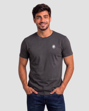Camiseta Masculina Algodão Egípcio Chumbo