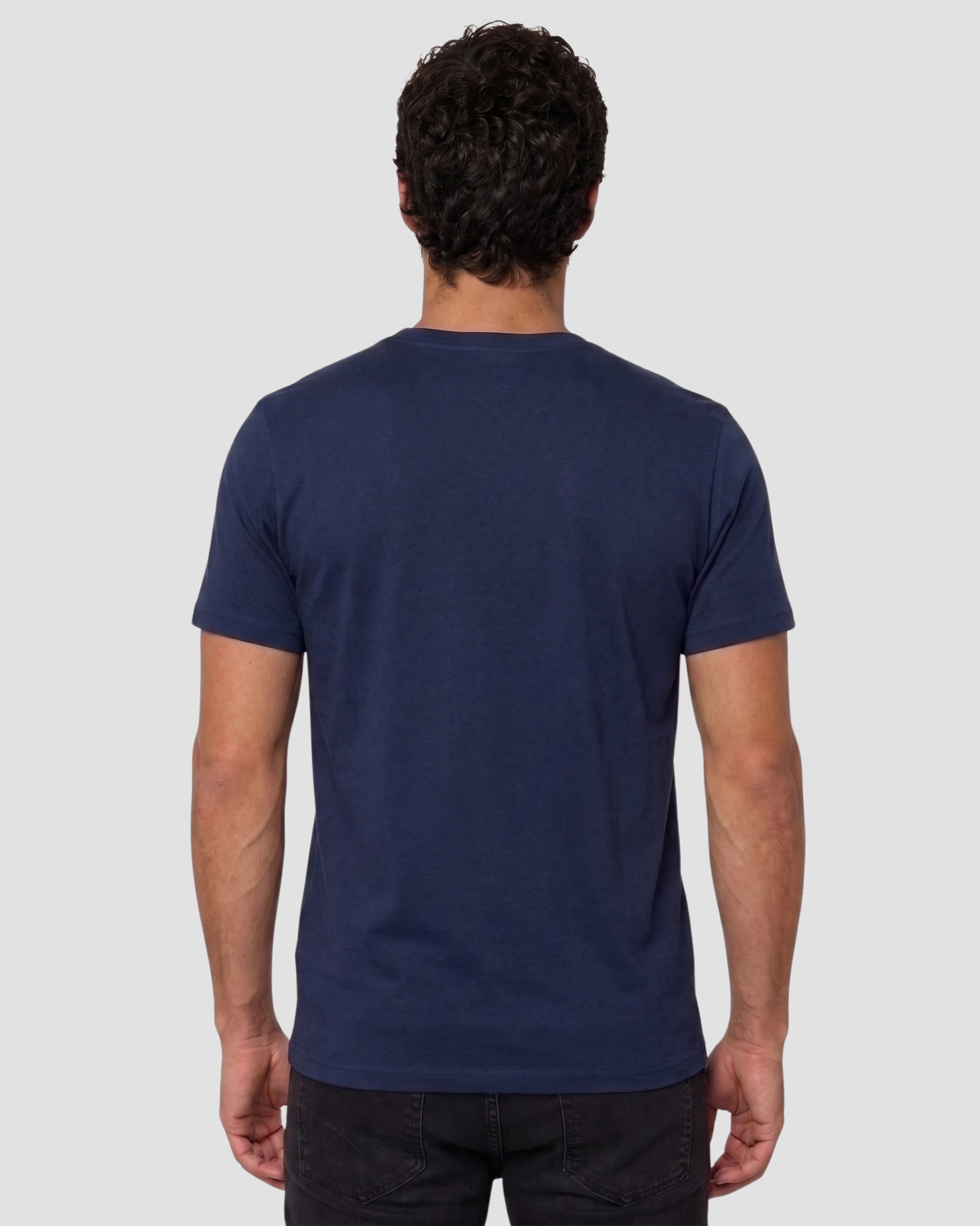 Camiseta Masculina Algodão Egípcio Azul Marinho - Imagem 2