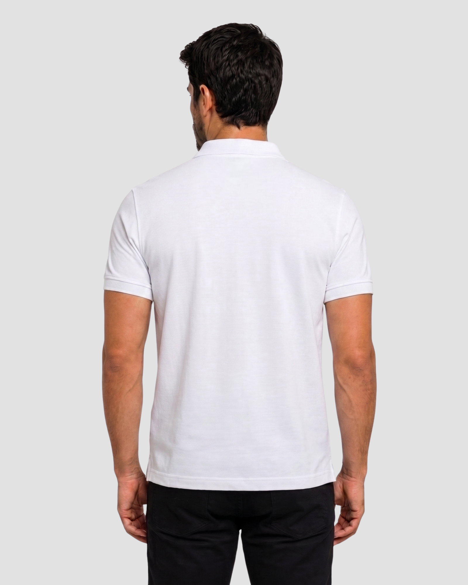 Camisa Gola Polo Piquet Masculina Branca - Imagem 3