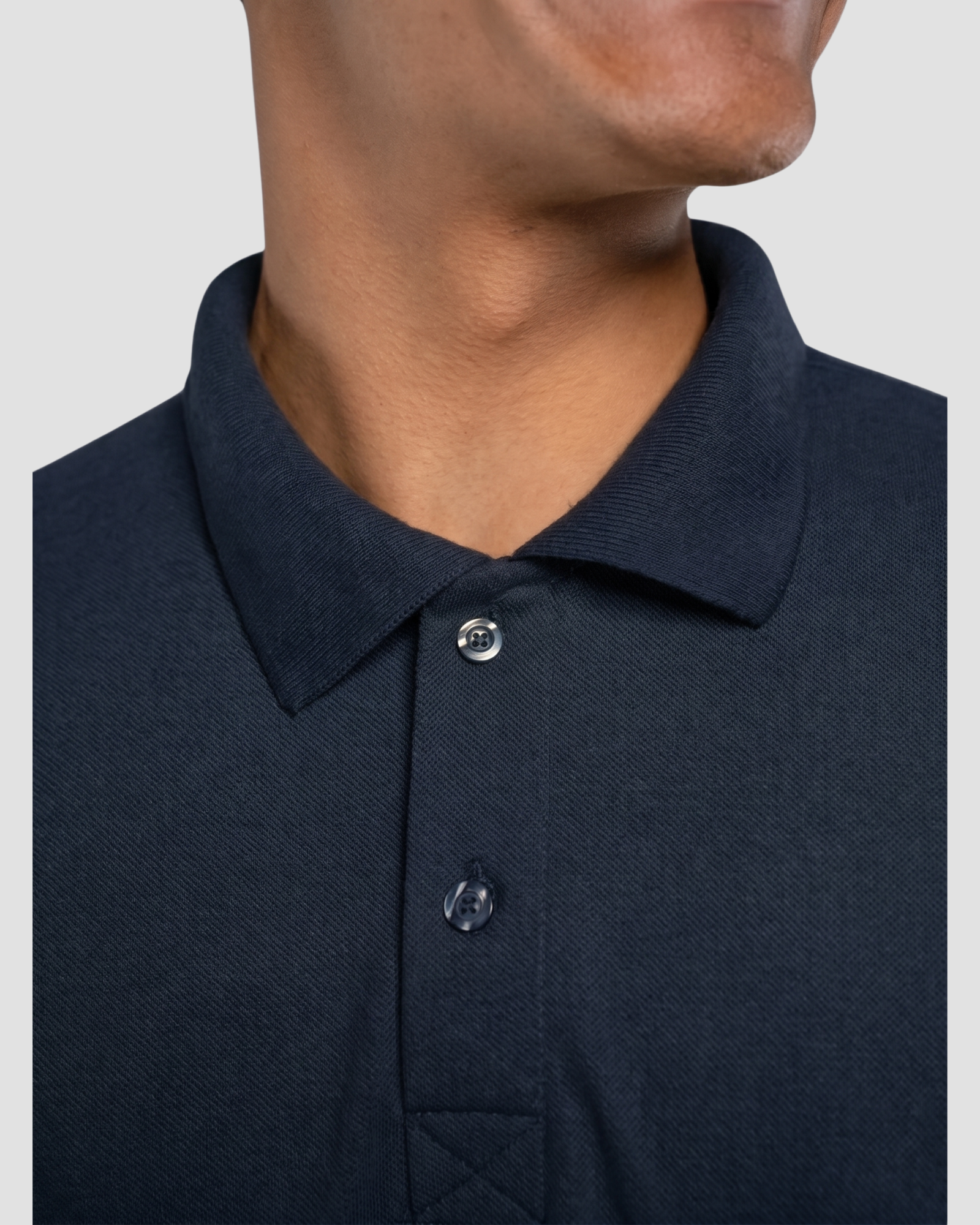 Camisa Gola Polo Piquet Masculina Azul Marinho - Imagem 2