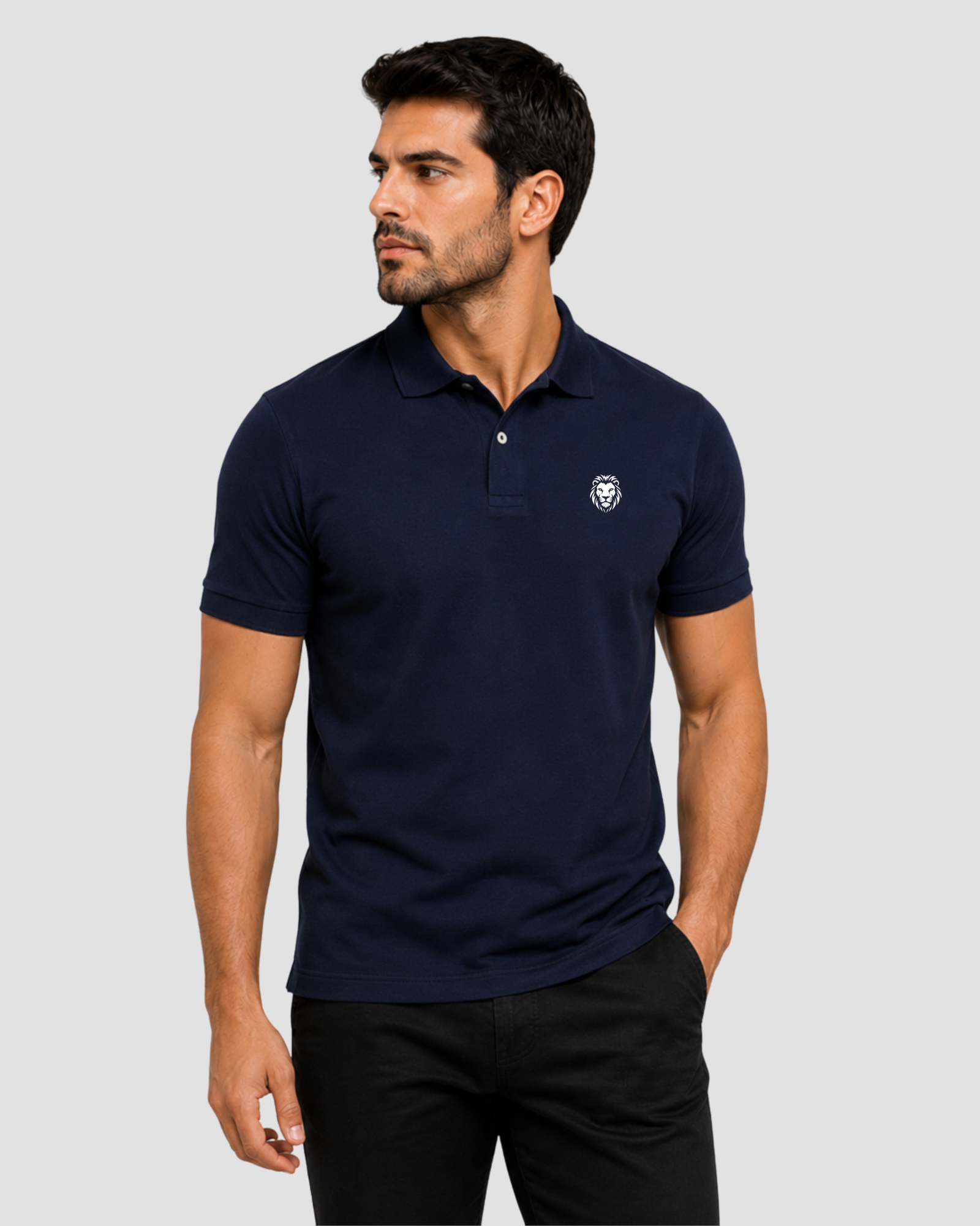 Camisa Gola Polo Piquet Masculina Azul Marinho