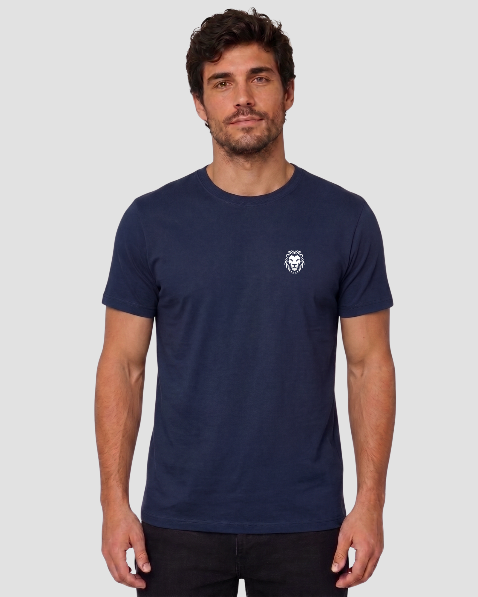 Camiseta Masculina Básica 100% Algodão Azul Marinho