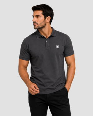 Camisa Gola Polo Piquet Masculina Chumbo