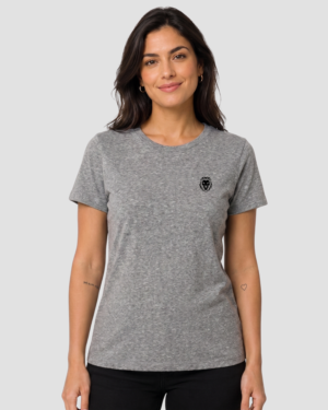 Babylook Básica 100% Algodão Cinza Mescla