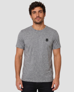 Camiseta Masculina Básica 100% Algodão Cinza Mescla