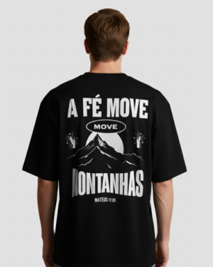 Oversized Unissex Fé Move Montanhas Preta
