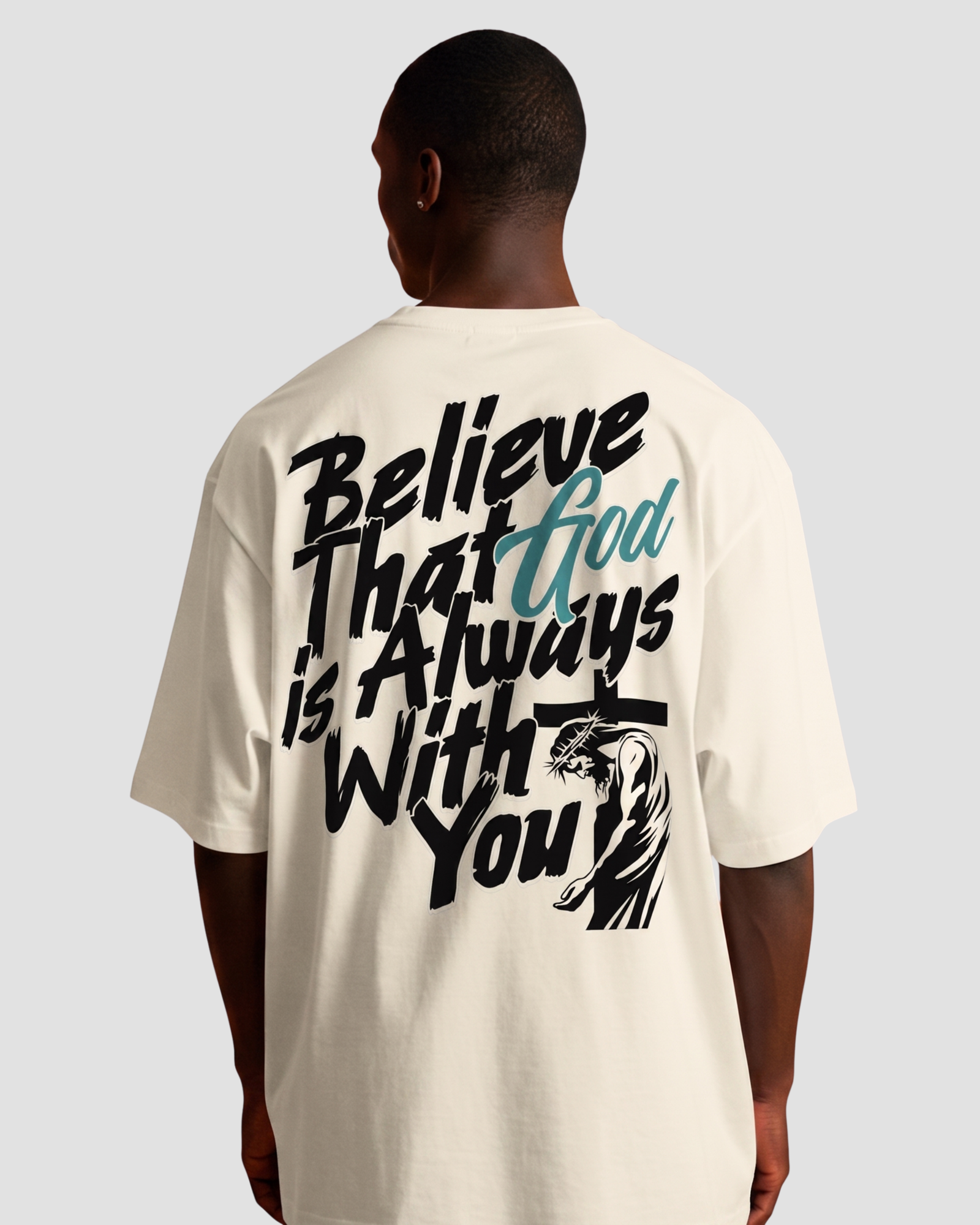 Oversized Unissex Believe Off White